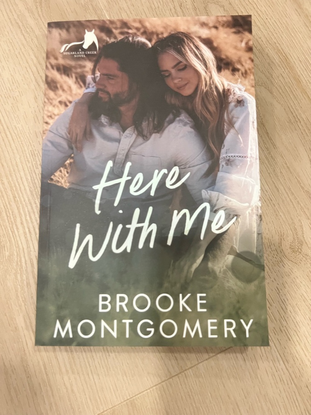 "Here With Me" Decorative Paperback Book - White & Cream Cover